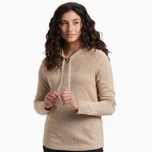 Kuhl Kortina Hooded Merino Blend Sweater In Dove Color Size Medium